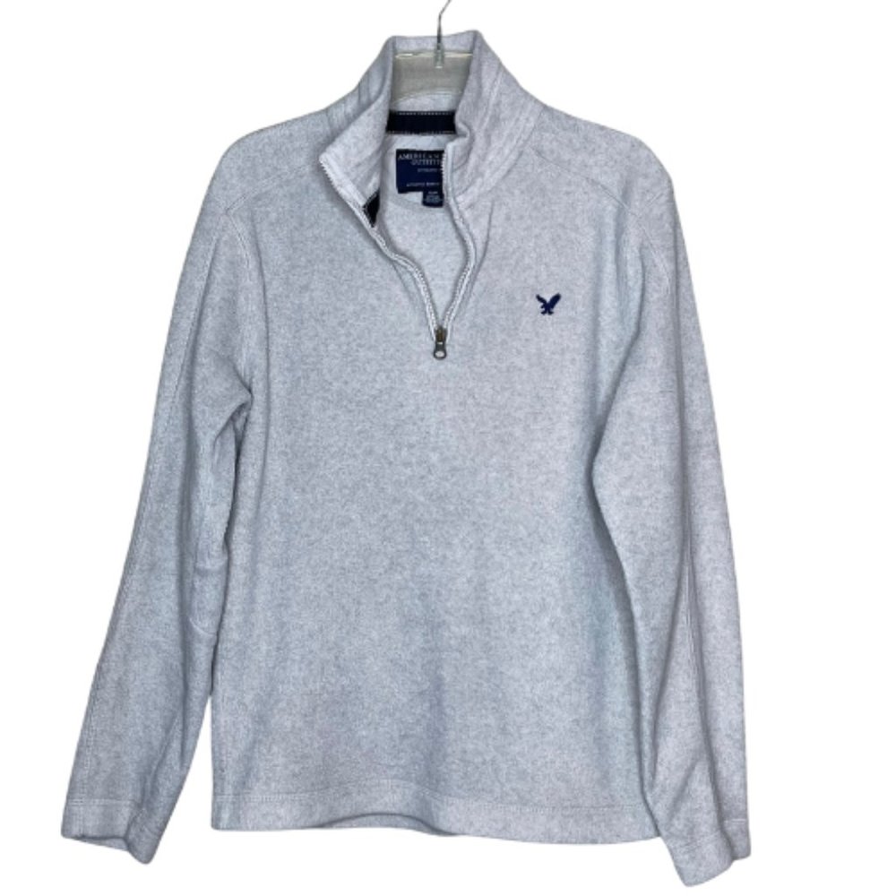 American Eagle Quarte Zip Fleece Gray Pullover - Size S